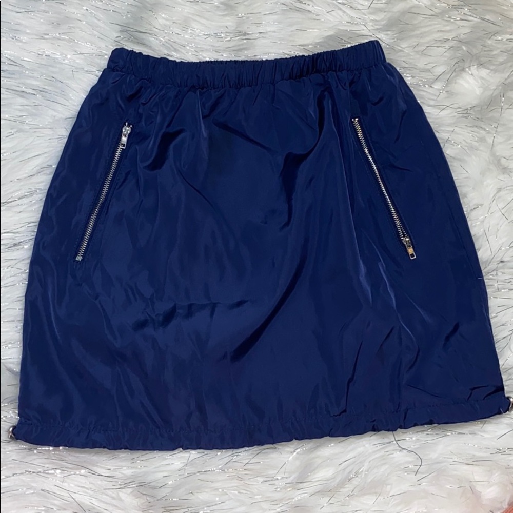 navy zip skirt